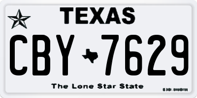 TX license plate CBY7629