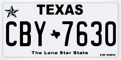 TX license plate CBY7630