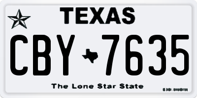 TX license plate CBY7635