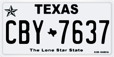 TX license plate CBY7637