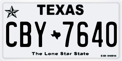 TX license plate CBY7640
