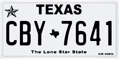 TX license plate CBY7641