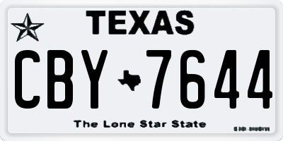 TX license plate CBY7644