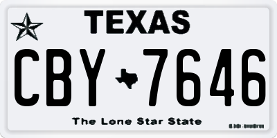 TX license plate CBY7646