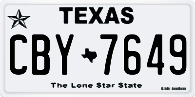 TX license plate CBY7649