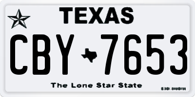 TX license plate CBY7653
