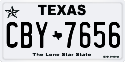 TX license plate CBY7656