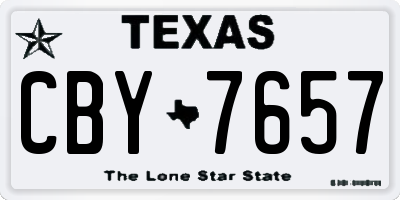 TX license plate CBY7657