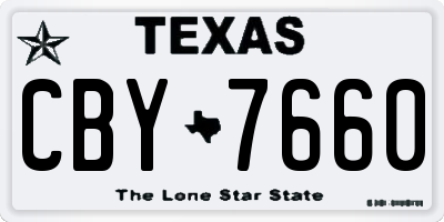 TX license plate CBY7660