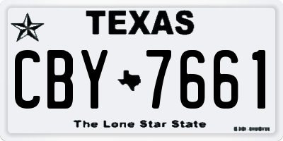 TX license plate CBY7661