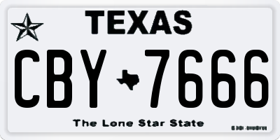 TX license plate CBY7666