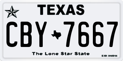 TX license plate CBY7667