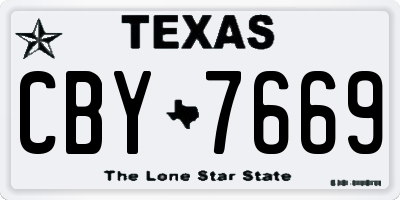 TX license plate CBY7669