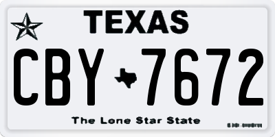 TX license plate CBY7672