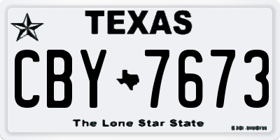 TX license plate CBY7673