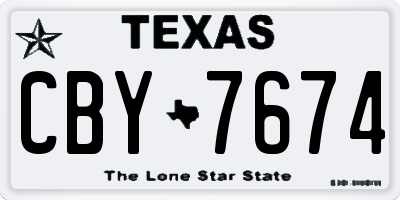 TX license plate CBY7674