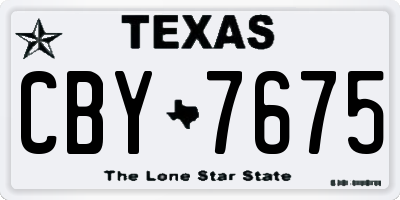 TX license plate CBY7675