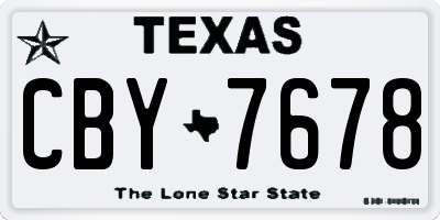 TX license plate CBY7678
