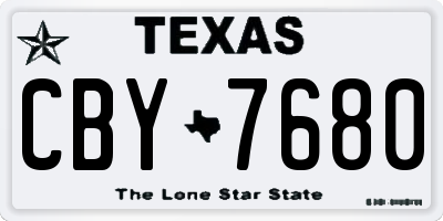 TX license plate CBY7680