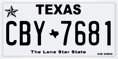 TX license plate CBY7681