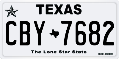 TX license plate CBY7682