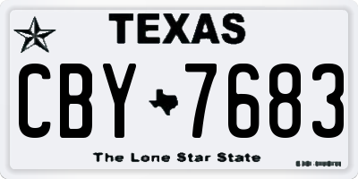 TX license plate CBY7683