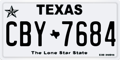 TX license plate CBY7684