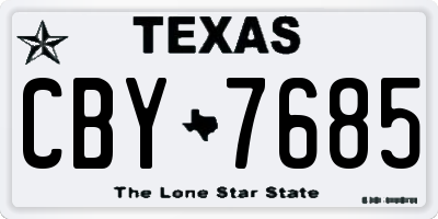 TX license plate CBY7685