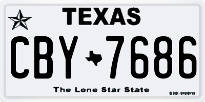 TX license plate CBY7686