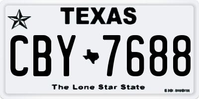 TX license plate CBY7688