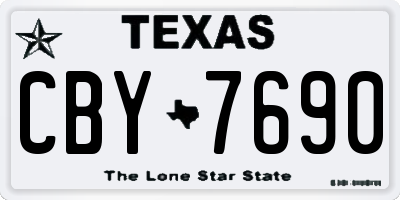 TX license plate CBY7690