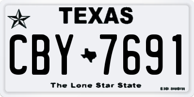 TX license plate CBY7691