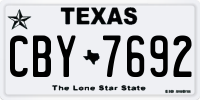 TX license plate CBY7692