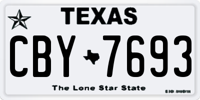 TX license plate CBY7693