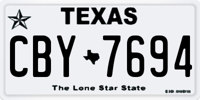 TX license plate CBY7694