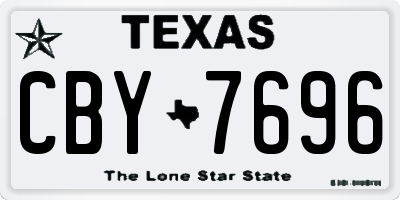 TX license plate CBY7696