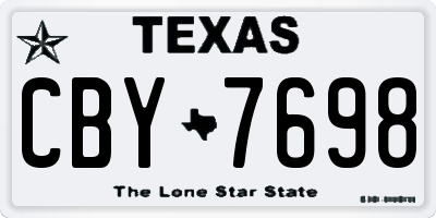 TX license plate CBY7698
