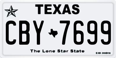 TX license plate CBY7699