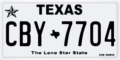 TX license plate CBY7704