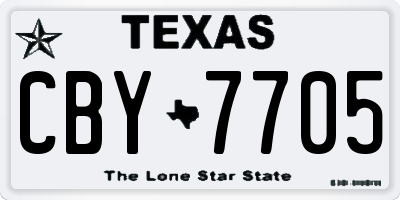 TX license plate CBY7705