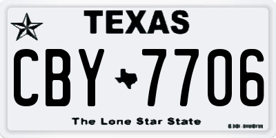TX license plate CBY7706