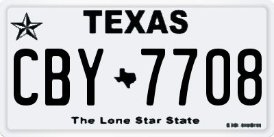 TX license plate CBY7708
