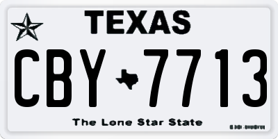 TX license plate CBY7713