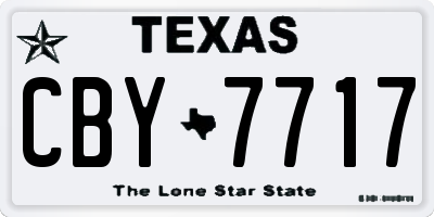 TX license plate CBY7717
