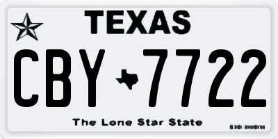 TX license plate CBY7722