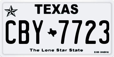 TX license plate CBY7723
