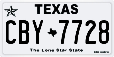 TX license plate CBY7728
