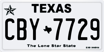 TX license plate CBY7729