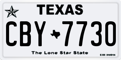 TX license plate CBY7730