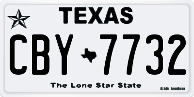 TX license plate CBY7732